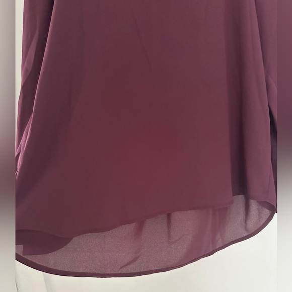 PLEIONE burgundy crepe chiffon top Nordstrom M - Picture 7 of 11